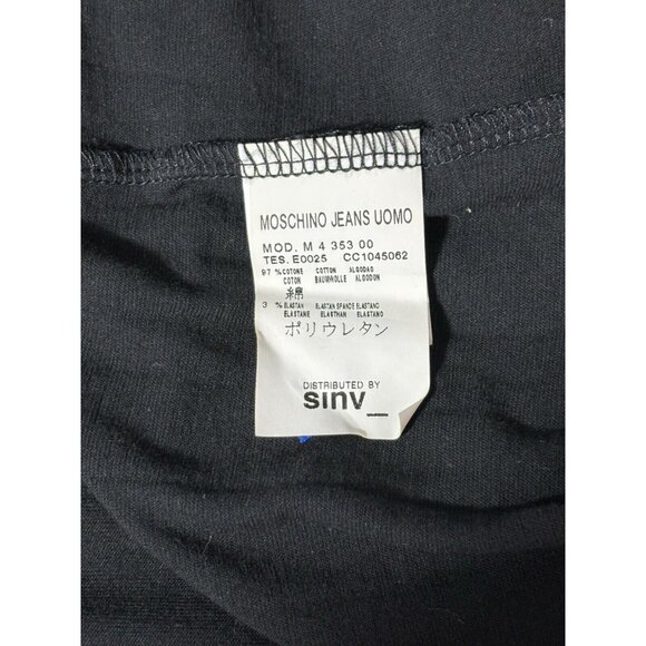 Moschino Jeans Uomo Mens Black Long Sleeve Pullover With Epaulettes & Front Pock - Picture 6 of 7